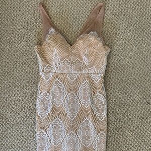 Lulus nude dress with white overlay - worn once